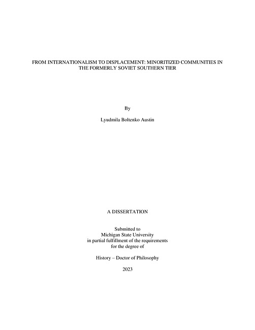 From internationalism to displacement : minoritized communities in the formerly Soviet southern tier