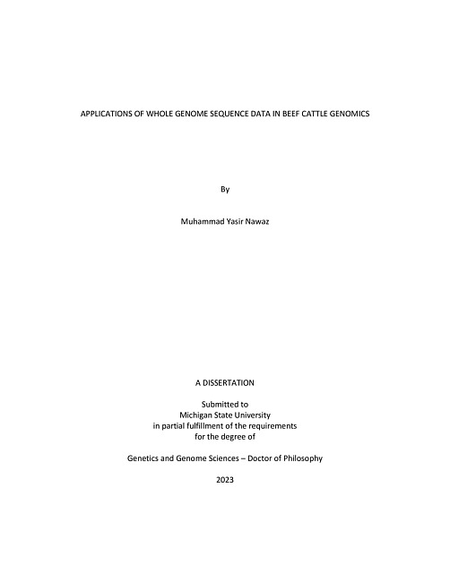 Applications of whole genome sequence data in beef cattle genomics