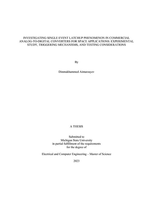 Investigating single event latchup phenomenon in commercial analog-to-digital converters for space applications : experimental study, triggering mechanisms, and testing considerations