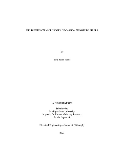 Field emission microscopy of carbon nanotube fibers