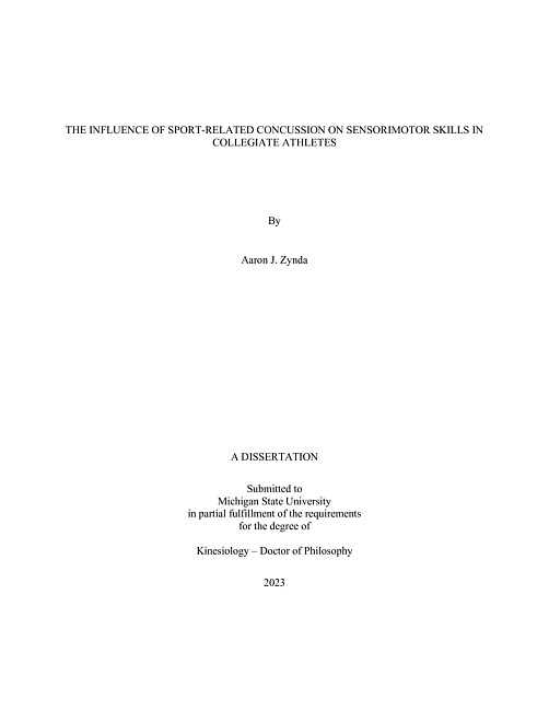 The influence of sport-related concussion on sensorimotor skills in collegiate athletes