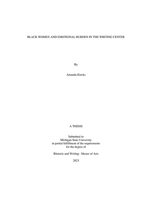 Black women and emotional burden in the writing center