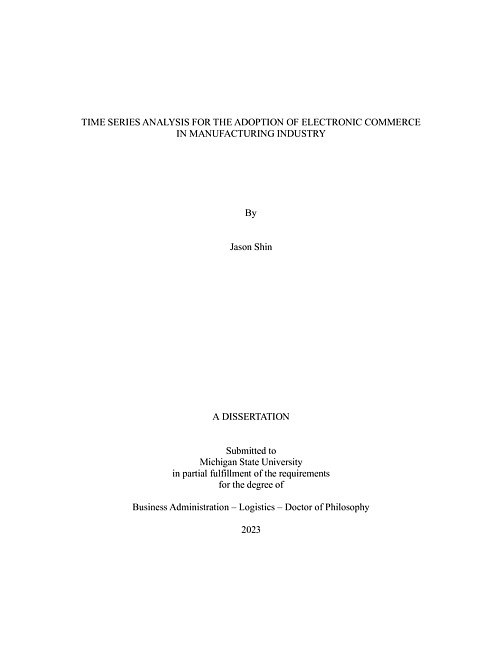 Time series analysis for the adoption of electronic commerce in manufacturing industry