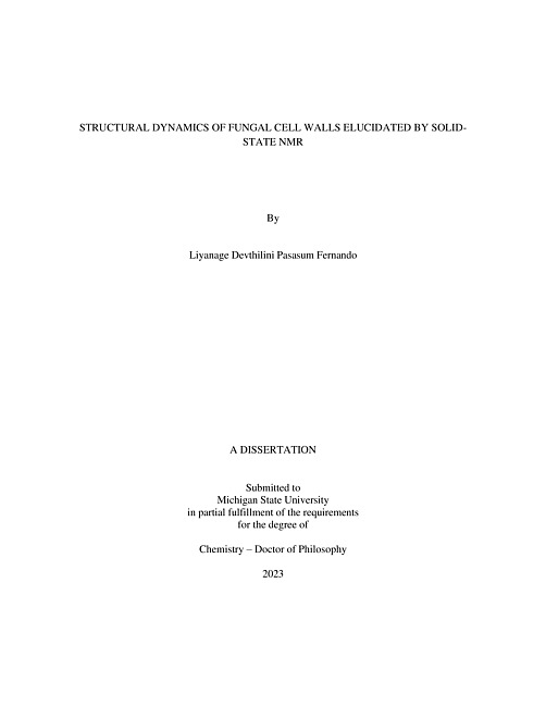 Structural dynamics of fungal cell walls elucidated by solid-state nmr