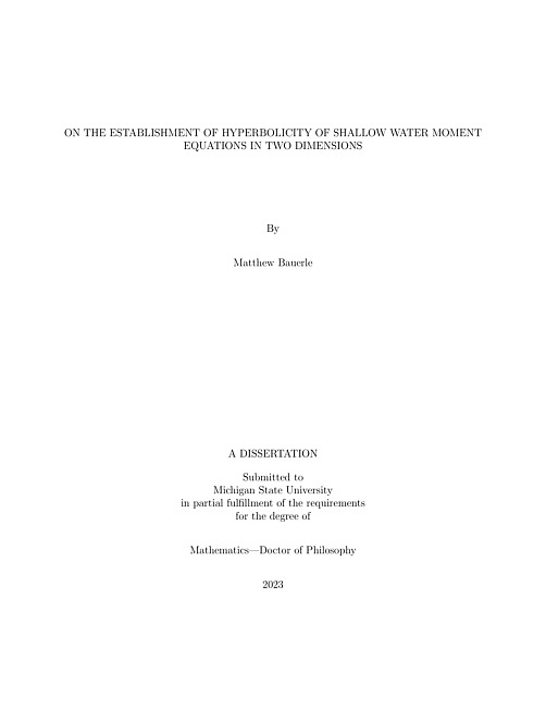 On the establishment of hyperbolicity of shallow water moment equations in two dimensions