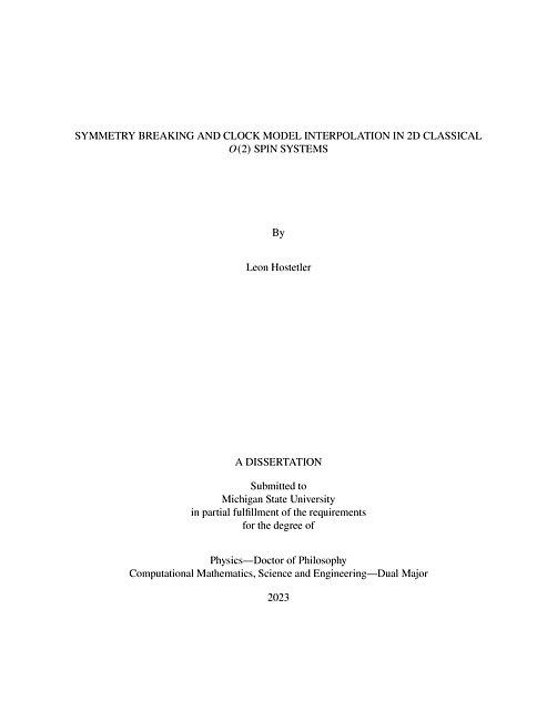 SYMMETRY BREAKING AND CLOCK MODEL INTERPOLATION IN 2D CLASSICAL O(2) SPIN SYSTEMS