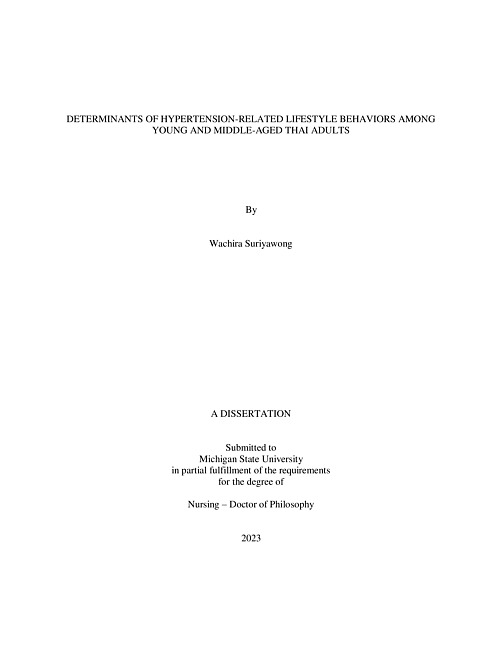 DETERMINANTS OF HYPERTENSION-RELATED LIFESTYLE BEHAVIORS AMONG YOUNG AND MIDDLE-AGED THAI ADULTS