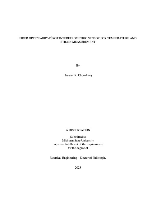 Fiber Optic Fabry-Pérot Interferometric Sensor for Temperature and Strain Measurement