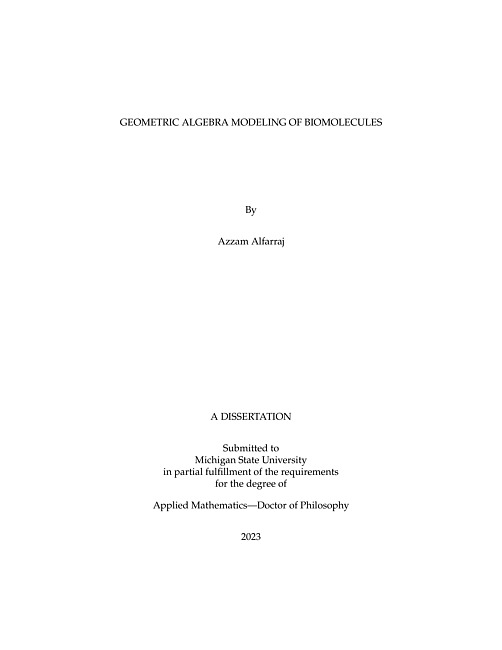 Geometric Algebra Modeling of Biomolecules