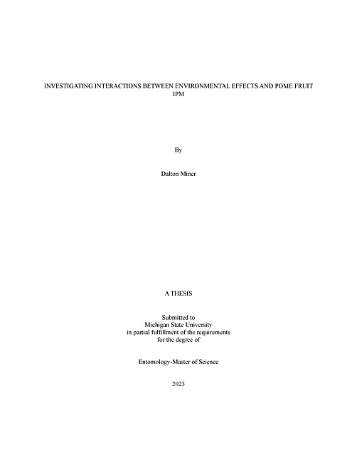 Investigating Interactions Between Environmental Effects and Pome Fruit IPM