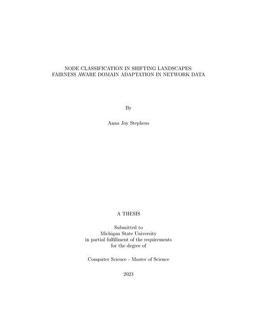 NODE CLASSIFICATION IN SHIFTING LANDSCAPES : FAIRNESS AWARE DOMAIN ADAPTATION IN NETWORK DATA
