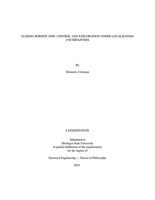 Gliding Robotic Fish : Control and Exploration Under Localization Uncertainties