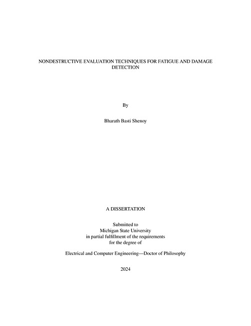 NONDESTRUCTIVE EVALUATION TECHNIQUES FOR FATIGUE AND DAMAGE DETECTION