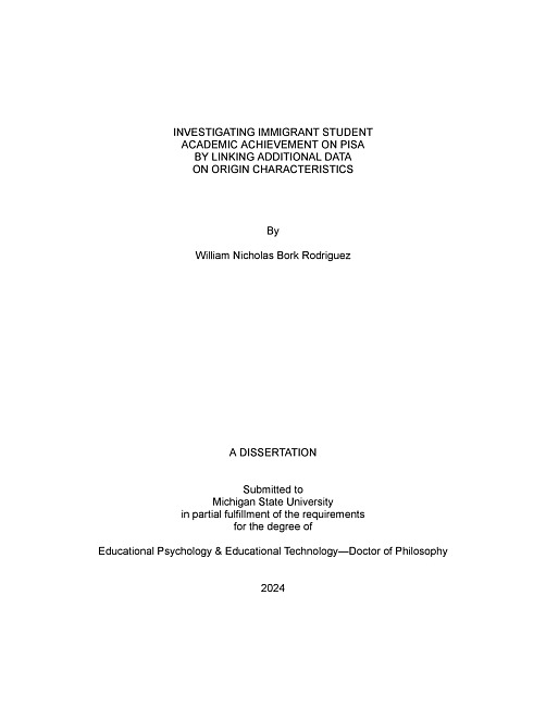 Investigating Immigrant Student Academic Achievement on PISA by Linking Additional Data on Origin Characteristics