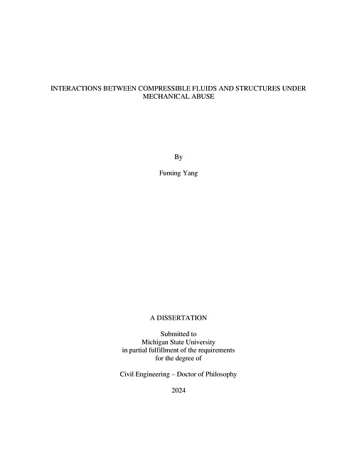 INTERACTIONS BETWEEN COMPRESSIBLE FLUIDS AND STRUCTURES UNDER MECHANICAL ABUSE