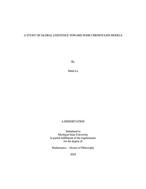 A study of global existence toward some Chemotaxis models