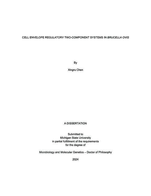 CELL ENVELOPE REGULATORY TWO-COMPONENT SYSTEMS IN BRUCELLA OVIS