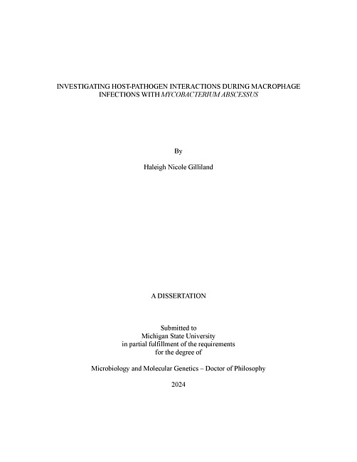 Investigating Host-Pathogen Interactions during Macrophage Infections with Mycobacterium abscessus