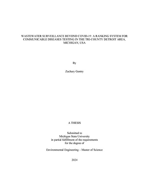 WASTEWATER SURVEILLANCE BEYOND COVID-19 : A RANKING SYSTEM FOR COMMUNICABLE DISEASES TESTING IN THE TRI-COUNTY DETROIT AREA, MICHIGAN, USA