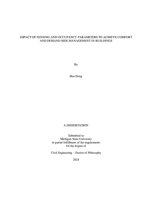 Impact of Sensing and Occupancy Parameters on Achieving Comfort and Demand Side Management in Buildings