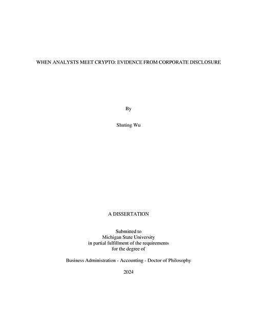 When Analysts Meet Crypto : Evidence from Corporate Disclosure