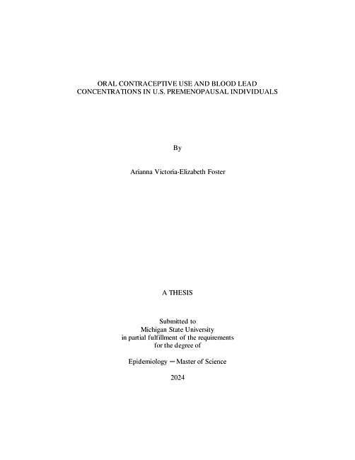 Oral contraceptive use and blood lead concentrations in U.S. premenopausal individuals