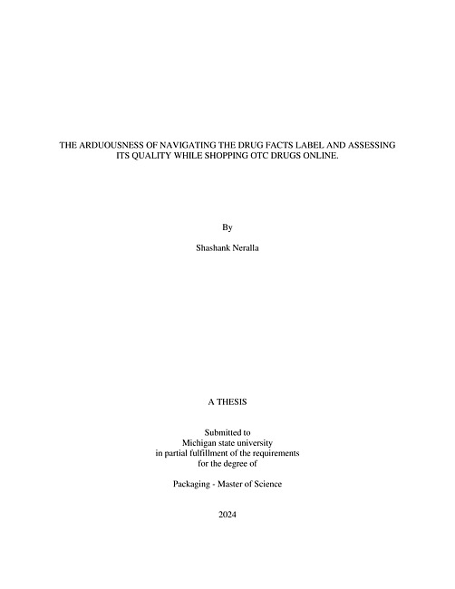 THE ARDUOUSNESS OF NAVIGATING THE DRUG FACTS LABEL AND ASSESSING ITS QUALITY WHILE SHOPPING OTC DRUGS ONLINE.