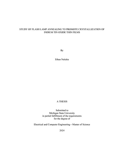 Study of Flash Lamp Annealing to Promote Crystallization of Indium Tin Oxide Thin Films