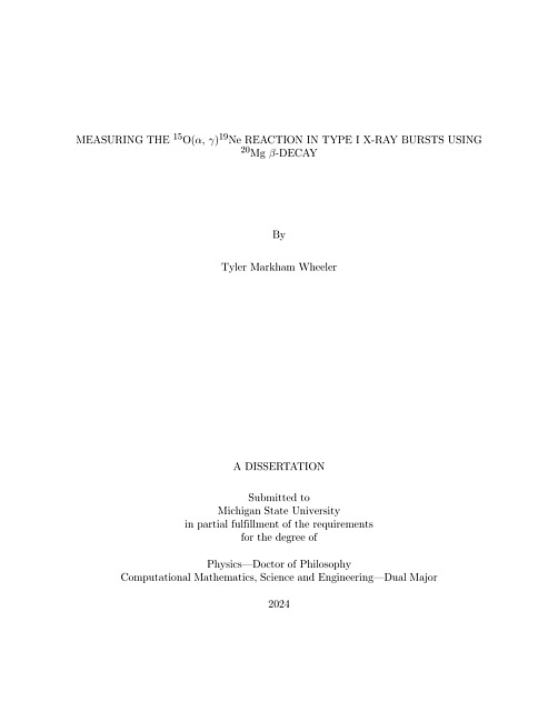 MEASURING THE 15O(α, γ)19Ne REACTION IN TYPE I X-RAY BURSTS USING 20Mg β-DECAY