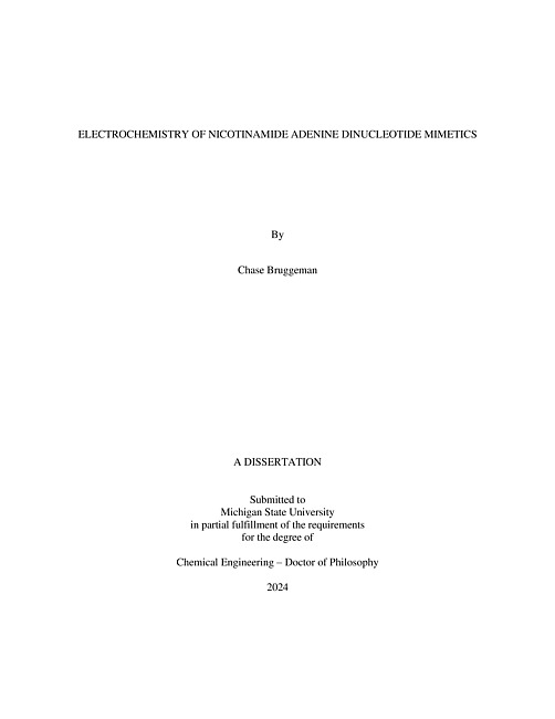 ELECTROCHEMISTRY OF NICOTINAMIDE ADENINE DINUCLEOTIDE MIMETICS