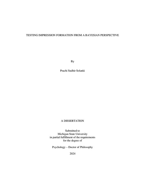 Testing Impression Formation from a Bayesian Perspective