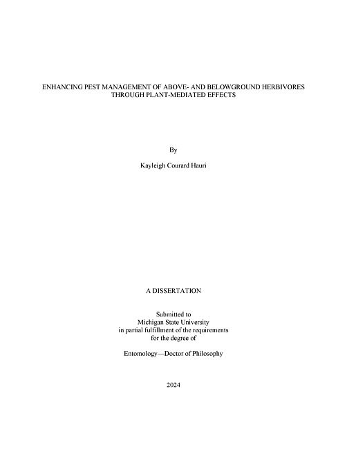 Enhancing pest management of above- and belowground herbivores through plant-mediated effects