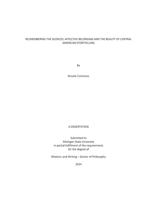 Re/membering the Silences : Affective Belonging and the Beauty of Central American Storytelling