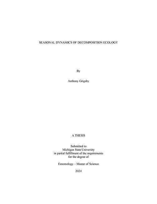 Seasonal Dynamics of Decomposition Ecology