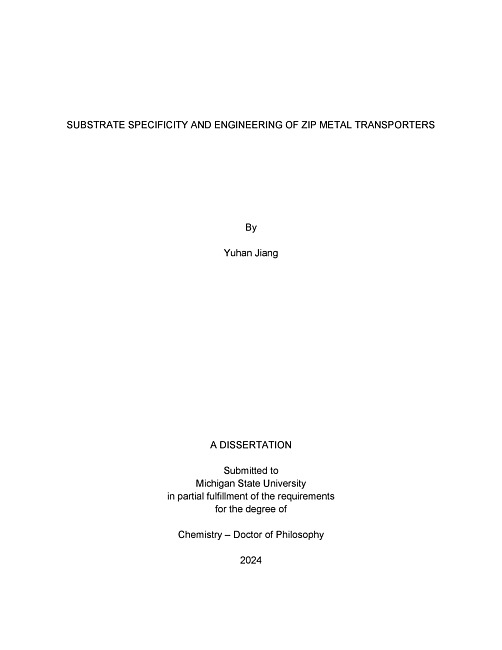 Substrate specificity and engineering of ZIP metal transporters