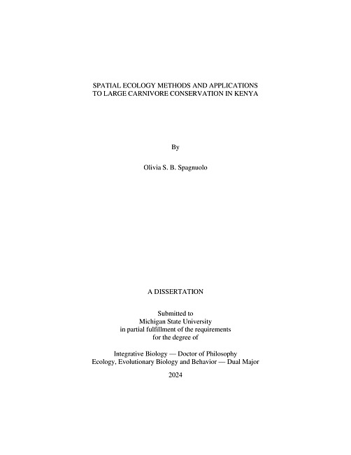 Spatial Ecology Methods and Applications to Large Carnivore Conservation in Kenya