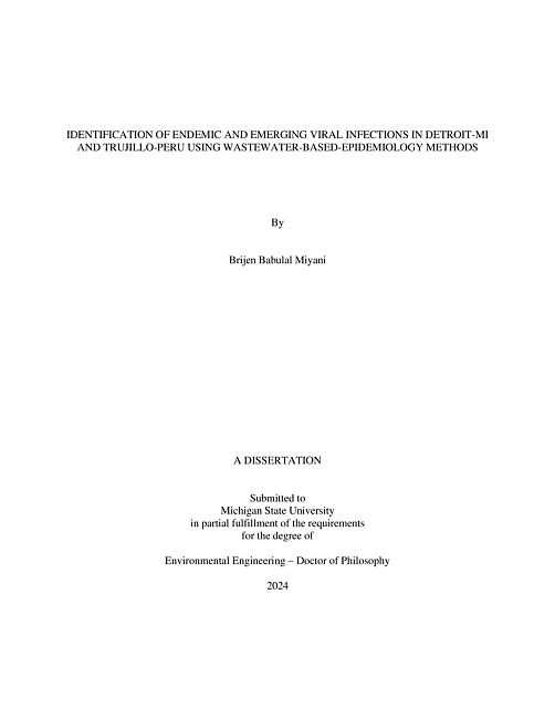 Identification of endemic and emerging viral infections in Detroit-MI and Trujillo-Peru using wastewater-based-epidemiology methods