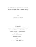 The determination of the elastic constants of optical glasses by an ultrasonic method