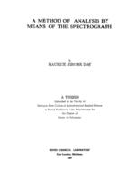 A method of analysis by means of the spectrograph