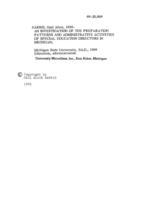 An investigation of the preparation patterns and administrative activities of special education directors in Michigan