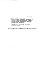 The relationship of research preparation to duration, attrition and research communication of doctoral candidates in education, Michigan State University