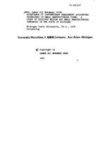 Acceptance of contemporary management accounting techniques in small manufacturing firms : a study of selected medium and small manufacturing companies in the State of Michigan