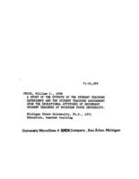 A study of the effects of the student teaching experience and the student teaching assignment upon the educational attitudes of secondary student teachers at Michigan State University