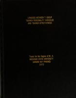 Linkages between T-group trainer personality variables and trainer effectiveness