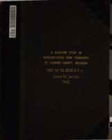 A taxation study in representative farm townships of Lenawee county, Michigan