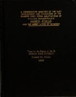A comparative analysis of the plot development and characters of the Giuseppe Verdi opera adaptations of William Shakespeare's Macbeth, Othello, and The merry wives of Windsor