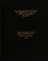 Bystander reactions to displays of aggression : a study of socially responsible behavior