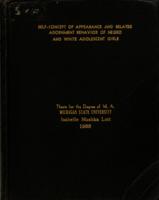 Self-concept of appearance and related adornment behavior of Negro and white adolescent girls