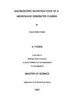 Macroscopic investigations of a microwave generated plasma