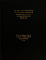 The effect of calcium carbonate, calcium sulphate, and magnesium carbonate on the yield of several crops grown on organic soil